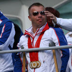 Lee Pearson, British Paralympics equestrian, at the parade in London. Author: Flickr user Chris Brown.