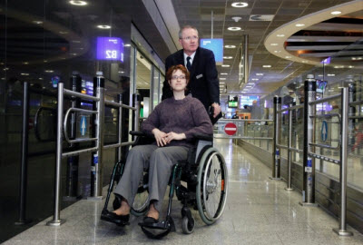 Frankfurt airport dedicated wheelchair security lane