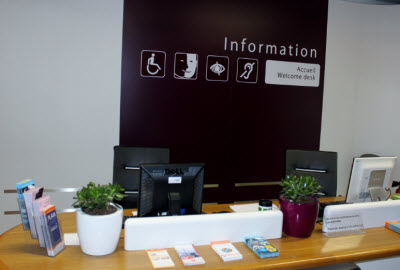 PRM registration desk at CDG Terminal 2F