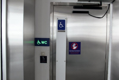 Dangerous Accessible Toilet Door