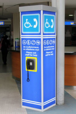 Calling column for disabled passengers