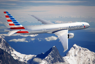 American Airlines Boeing 777 in flight