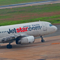 Jetstar aircraft on taxiway
