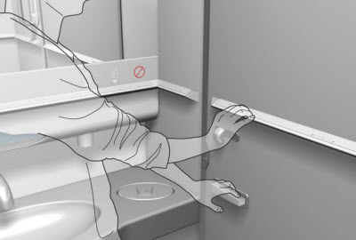 BrailleWise installed in aircraft lavatory