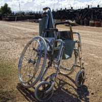 Damaged wheelchair