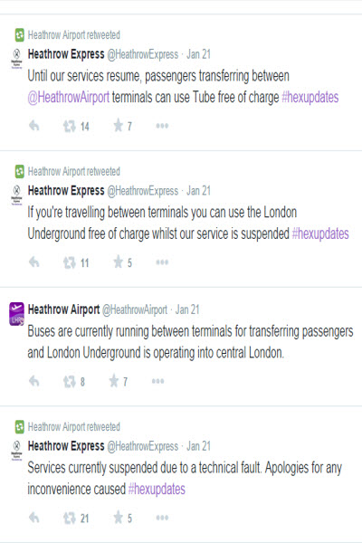 London Heathrow Airport Twitter feed