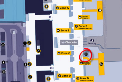 Terminal 2 Map of Check-in Area