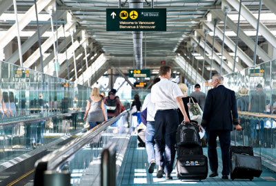 Arriving passengers, YVR International Arrivals. Photo Credit: Larry Goldstein