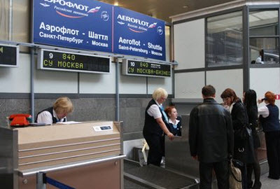 Aeroflot check-in desk